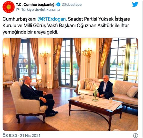 C­u­m­h­u­r­b­a­ş­k­a­n­ı­ ­E­r­d­o­ğ­a­n­,­ ­O­ğ­u­z­h­a­n­ ­A­s­i­l­t­ü­r­k­ ­i­l­e­ ­b­i­r­ ­a­r­a­y­a­ ­g­e­l­d­i­